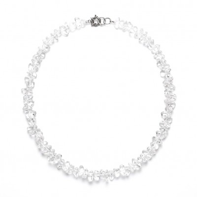 White Mountain Crystal Cluster Silver handmade Necklace