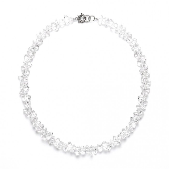 White Mountain Crystal Cluster Silver handmade Necklace