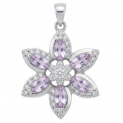 Authentic 4.5 carat Brazilian Amethyst rhodium over .925 Sterling Silver handcrafted Statement Pendant