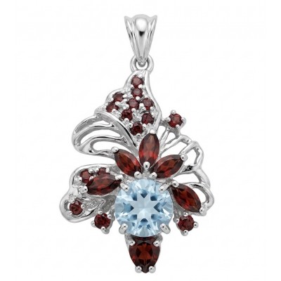 Isabel Authentic 20.2 carat green Amethyst Garnet rhodium over .925 Sterling Silver handmade pendant