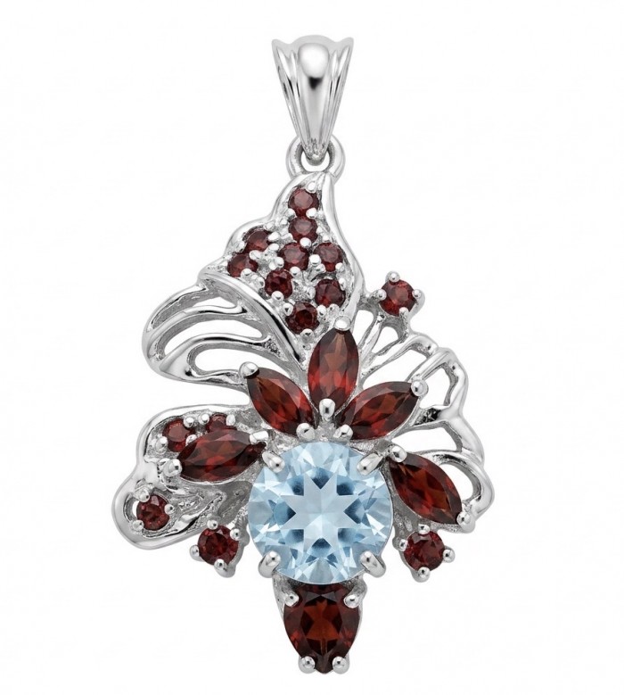 Isabel Authentic 20.2 carat green Amethyst Garnet rhodium over .925 Sterling Silver handmade pendant