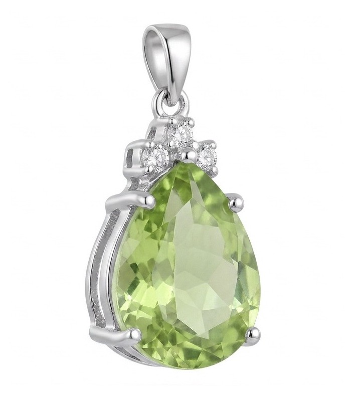 Rare - 8.5 carat Yellow-Green Tourmaline .925 Sterling Silver handmade Pendant