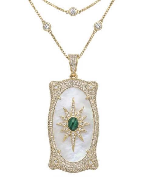 Natural Green Blister Pearl Necklace 24in 18K Gold Over 925 Sterling Silver (77)