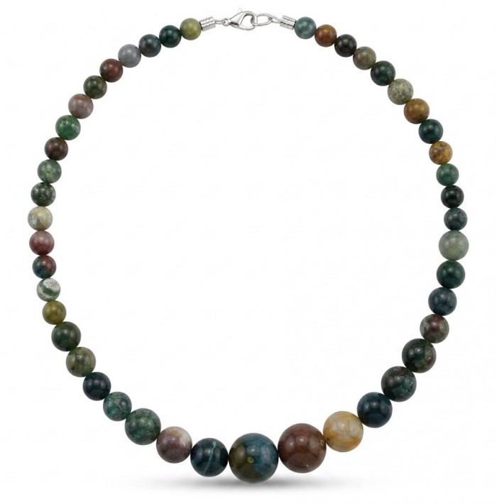 Bohemian Style natural Jasper .925 Sterling Silver handmade necklace