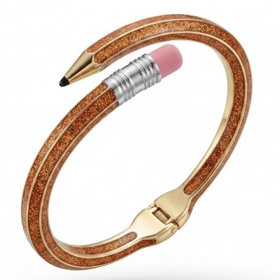 Pencil Enamel Hinge Bangle in Pastel Pink Color Fashion Bracelet