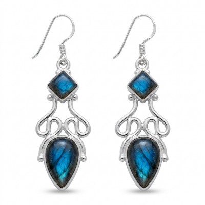 Silky Labradorite Silver earrings