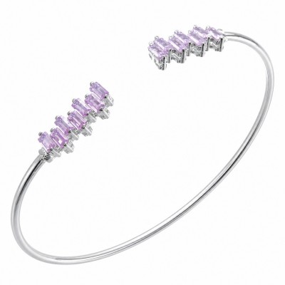 Precious Light Natural 5.2 carat Kunzite .925 Sterling Silver bracelet