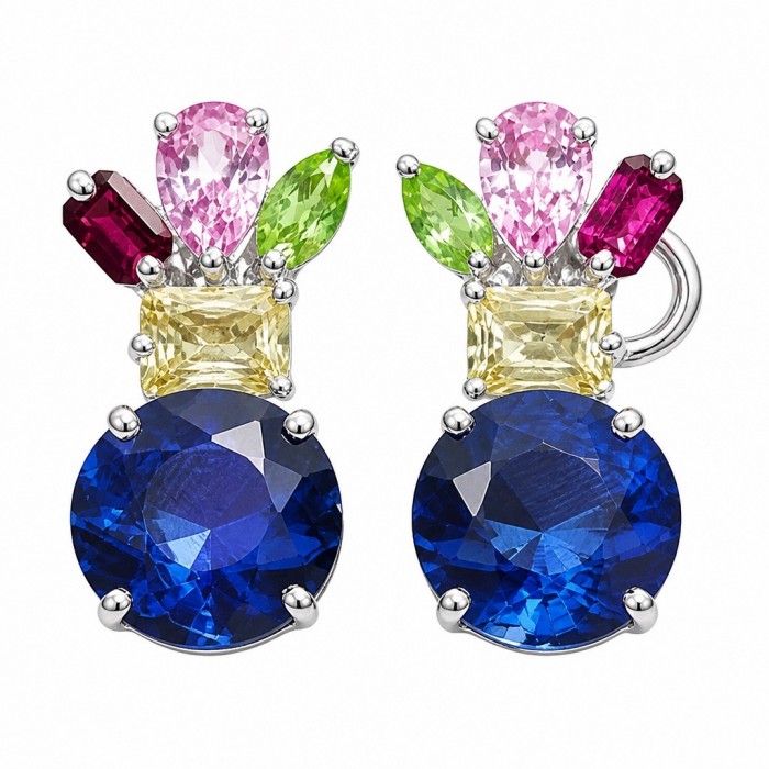 Blue Magic 15.5 carat London Blue Topaz .925 Sterling Silver handmade Statement earrings