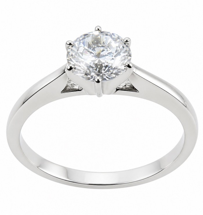 Perfection 1.8 carat White Topaz rhodium over .925 Silver handcrafted Cocktail Ring s. 7 1/4