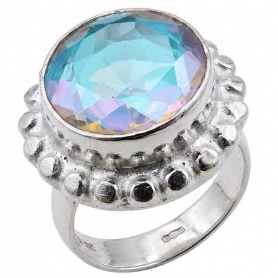 Big Dreamer 12.8 carat Mystic Topaz Silver handcrafted Large ring size 6