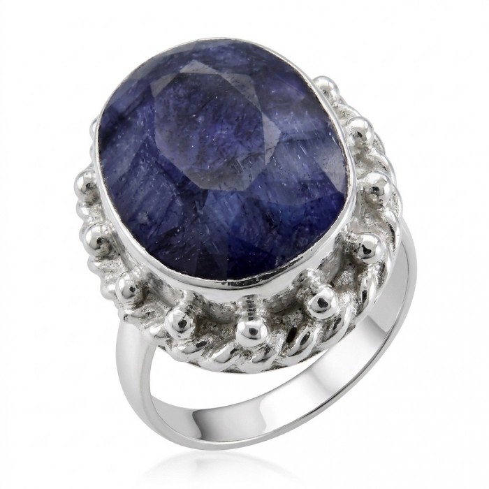 The Star of Kashmir 17.2 carat Sapphire Silver handmade Statement ring size 8