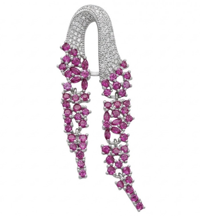 Carolyn 6.5 carat Mozambique Ruby rhodium over .925 Sterling Silver handcrafted pendant