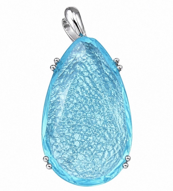 Angelina 14.9 carat authentic Aquamarine .925 Sterling Silver Handcrafted pendant