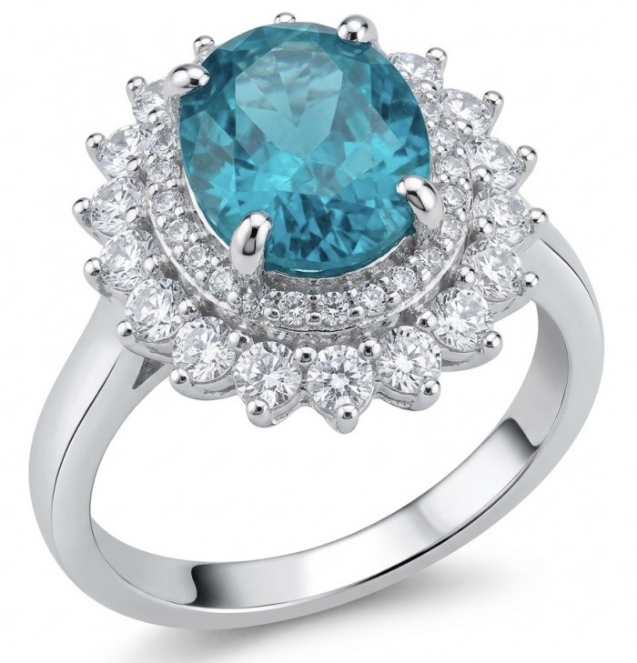 WONDERLAND 4.8 carat Paraiba Tourmaline .925 Sterling Silver Handcrafted Ring size 7 1/4