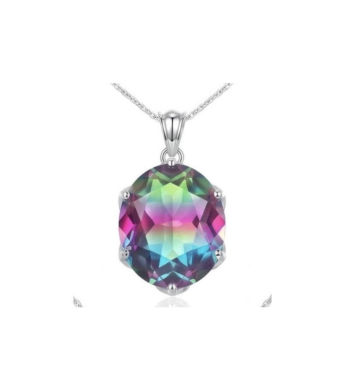 5.2 carat oval cut Brazilian Tourmaline .925 Sterling Silver Perfectly handcrafted pendant