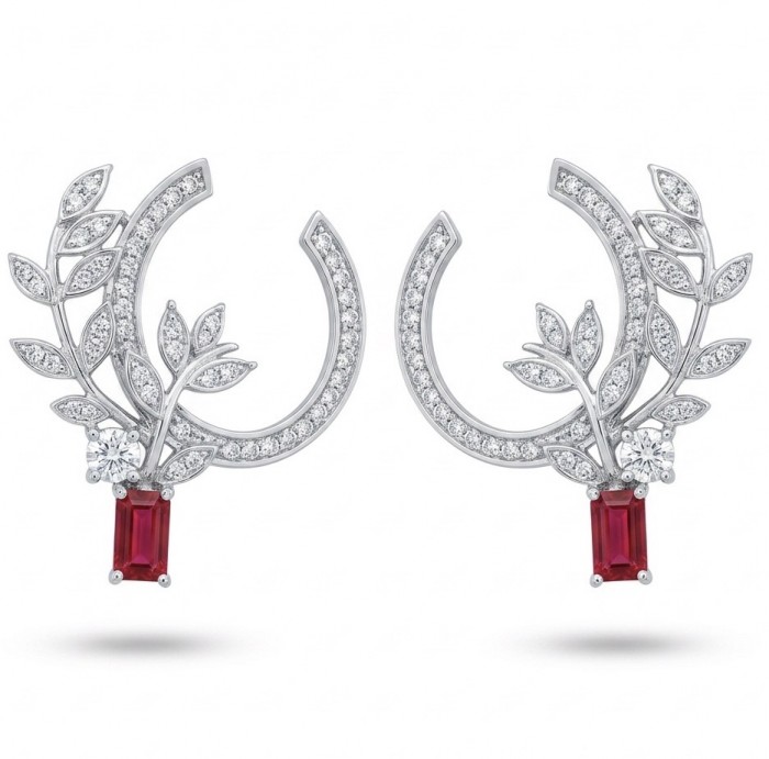 Giovanna - 2.5 carat Ruby .925 Sterling Silver handcrafted incredible earrings