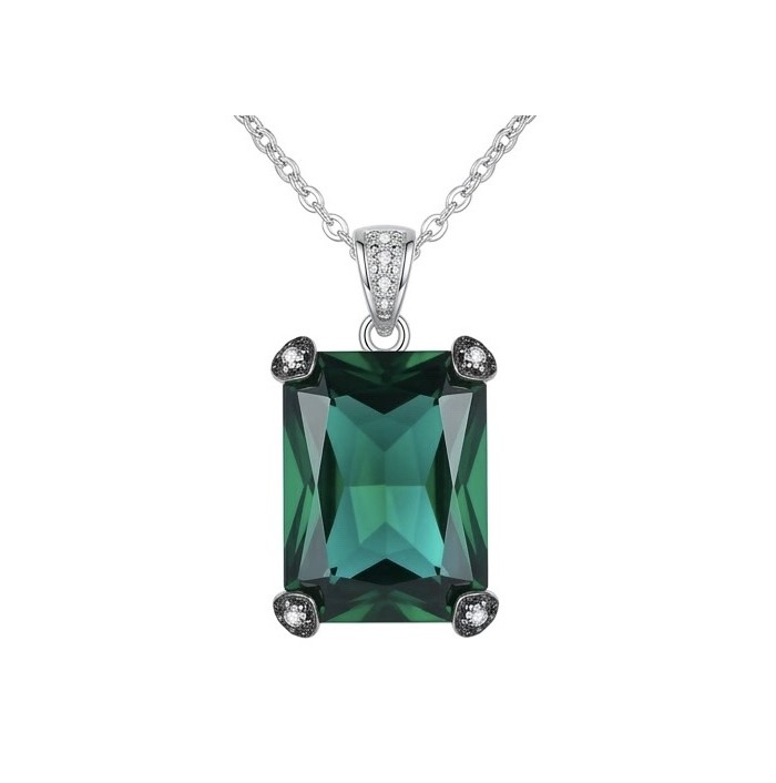 Tiffany - Authentic 29.5 CARAT Chrome Diopside .925 Sterling Silver handcrafted necklace