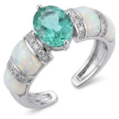 Wonderland 3.1 carat Paraiba Tourmaline .925 Sterling Silver Handcrafted Ring size 7 3/4