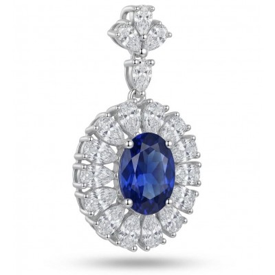 Atlantica Natural 8.7 carat African Tanzanite .925 Sterling Silver handcrafted Necklace