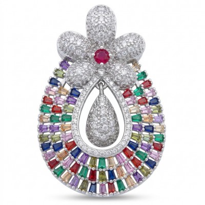 Julietta - Excellent quality 14.9 carat Multigem rhodium over .925 Sterling Silver handcrafted Pendant