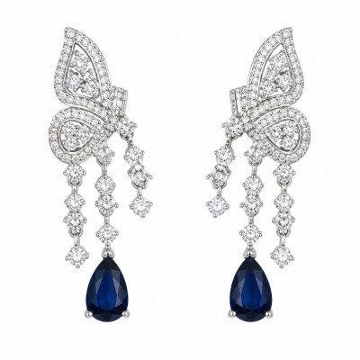 Vintage style - Giovanna - 6.8 carat Sapphire .925 Sterling Silver handcrafted earrings