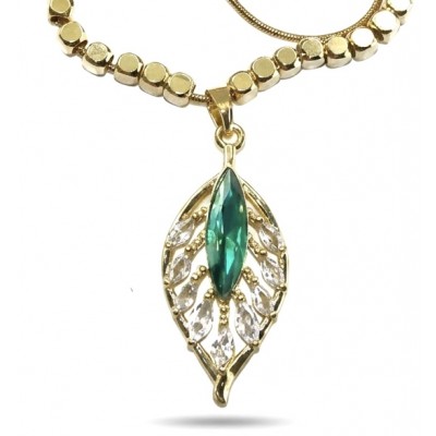Luxurious 8.9 carat Chrome Diopside 18k Gold over .925 Sterling Silver handmade Necklace