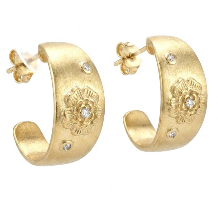 Dubai Style - .925 Sterling Silver dipped in 22K Gold handmade Earrings