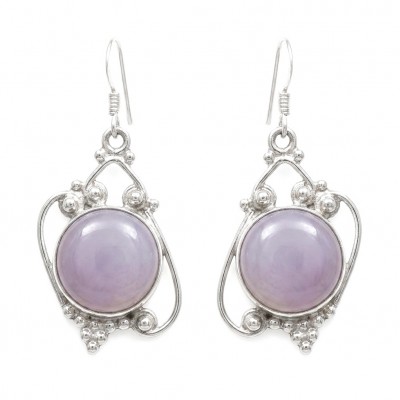 Sublime Blue Chalcedony Agate Silver handmade earrings
