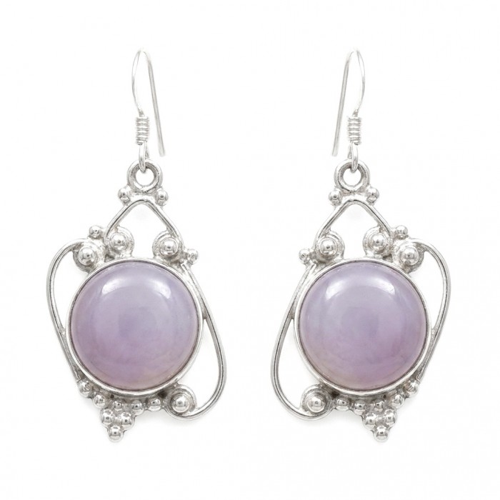 Sublime Blue Chalcedony Agate Silver handmade earrings