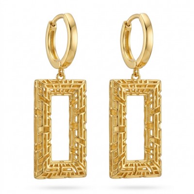 Dubai Style - .925 Sterling Silver dipped in 22K Gold handmade Earrings