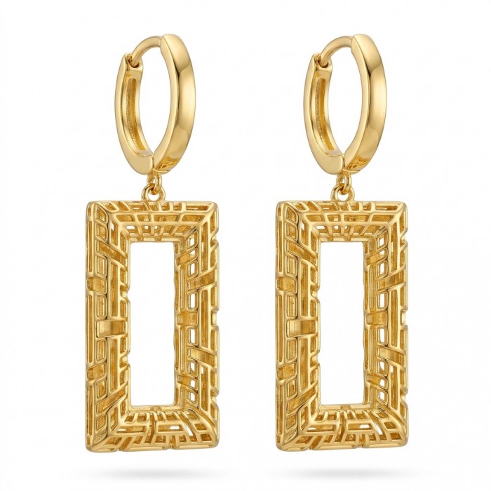 Dubai Style - .925 Sterling Silver dipped in 22K Gold handmade Earrings
