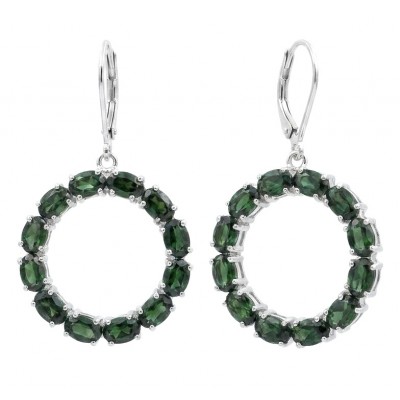 Authentic 22.9 carat CHROME DIOPSIDE from Siberia .925 Sterling Silver handmade Large Statement earrings