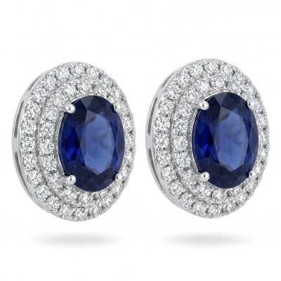 Giovanna - Authentic oval cut 4.9 carat Tanzanite .925 Sterling Silver handcrafted earrings