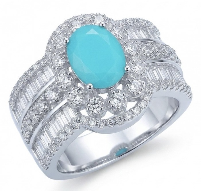 Elizabeth 4.2 carat Colombian Emerald .925 Sterling Silver dipped in Rhodium handcrafted Ring size 7