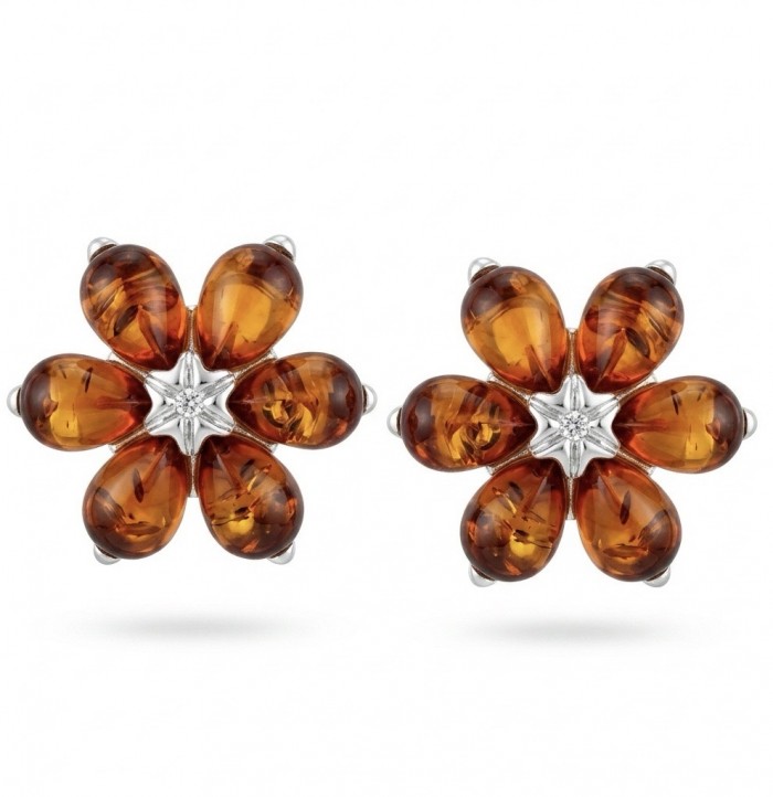 Wonderful natural Buttescotch Baltic Amber .925 Sterling Silver entirely handcrafted earrings