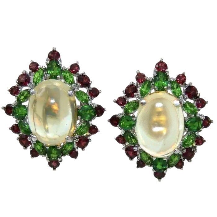 Bringer of Joy Authentic 29.9 carat Brazilian Citrine rhodium over .925 Sterling Silver brilliantly handcrafted Statement earrings