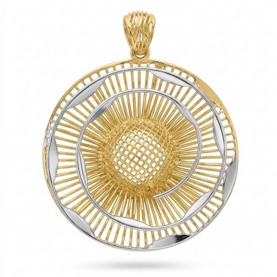 Dubai Style - Golden Rose .925 Sterling Silver dipped in 22K Gold handmade Pendant