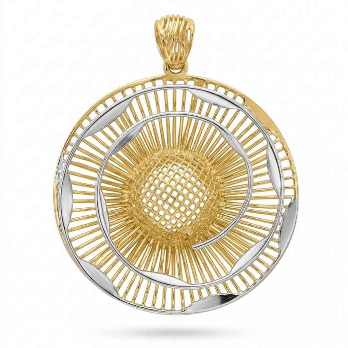 Dubai Style - Golden Rose .925 Sterling Silver dipped in 22K Gold handmade Pendant