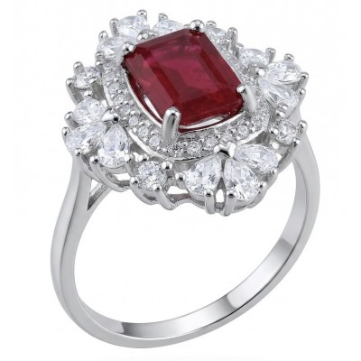 Claudia 4.5 carat Ruby .925 Sterling Silver handcrafted incredible ring s. 8 1/4