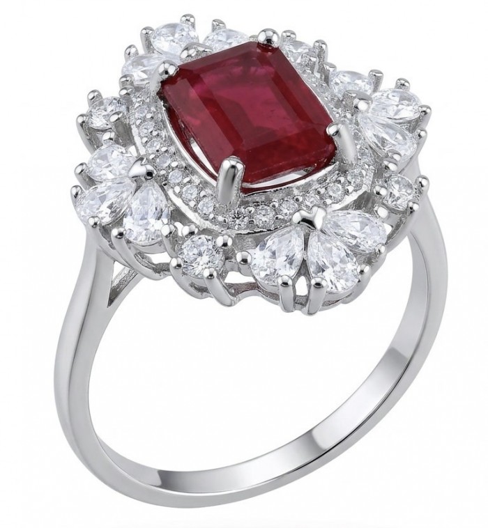 Claudia 4.5 carat Ruby .925 Sterling Silver handcrafted incredible ring s. 8 1/4