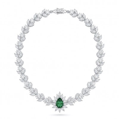Giovanna - Authentic 4.5 carat Colombian Emerlad .925 Sterling Silver handcrafted Statement bracelet