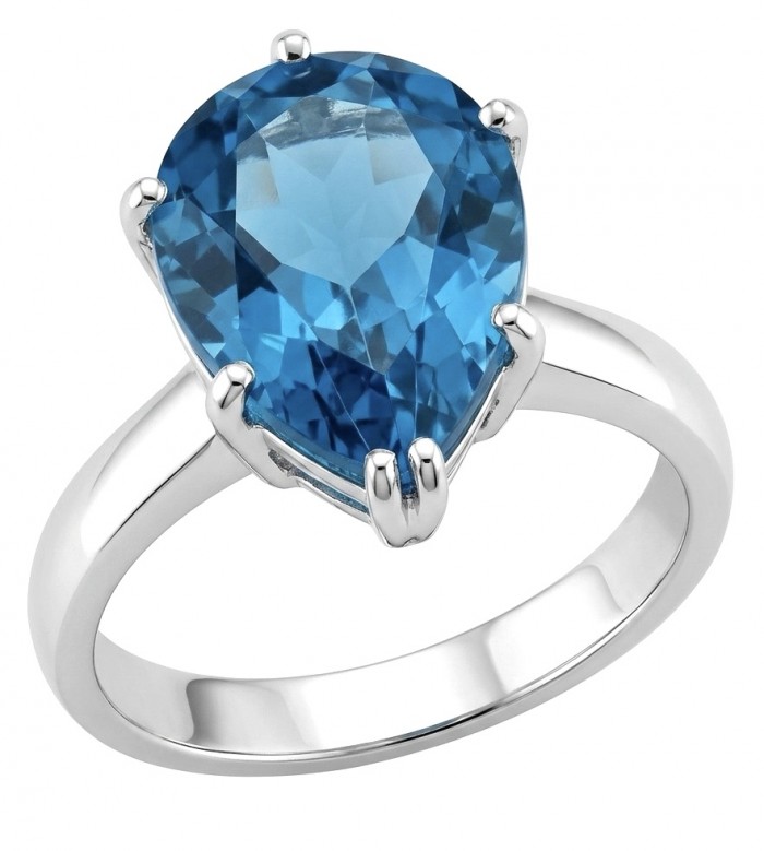 Angelina 8.9 carat authentic Aquamarine .925 Sterling Silver Handcrafted Ring size 7