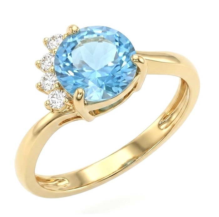 Pacifica 4.8 carat Swiss Blue Topaz .925 Sterling Silver handcrafted ring size 7