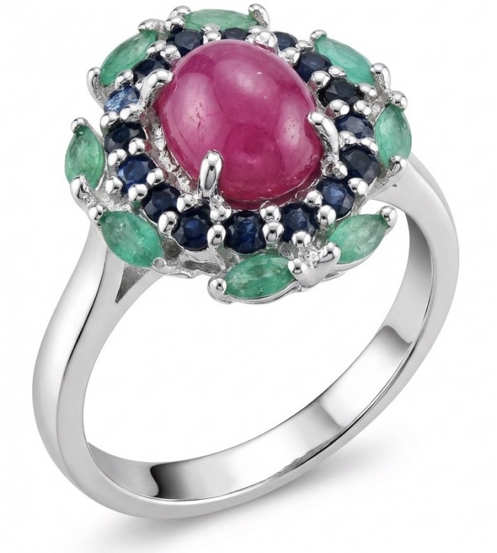 Scarlett 7.7 ctw Mozambique Ruby .925 Sterling Silver handcrafted Statement Ring size 8