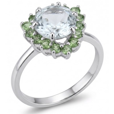 Natural 4.9 carat Green Amethyst Emerald .925 Sterling Silver handmade Statement Ring size 9