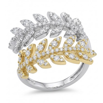 Real Beauty - 2.5 carat White Topaz 2 tones .925 Sterling Silver Handcrafted Statement Ring size 8