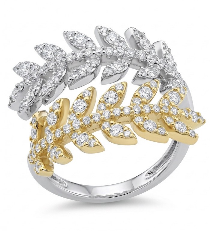 Real Beauty - 2.5 carat White Topaz 2 tones .925 Sterling Silver Handcrafted Statement Ring size 8