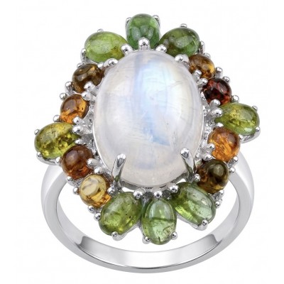 Angelina - Top quality 22.2 carat Brazilian Rose Quartz .925 Sterling Silver dipped in rhodium Handcrafted Ring size 6