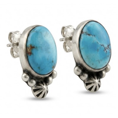 Great authentic Sleeping Beauty Turquoise .925 Sterling Silver handcrafted Earrings