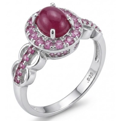 Scarlett 3.7 ctw Mozambique Ruby .925 Sterling Silver handcrafted Statement Ring size 9